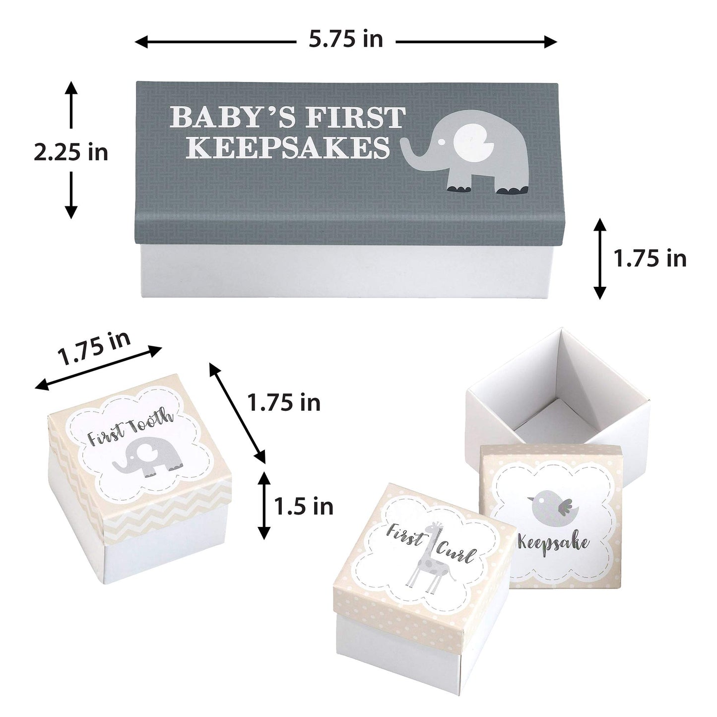 Lillian Rose 3 Piece Baby'S First Keepsakes Boxes