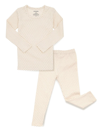 Avauma Baby Boys Girls Pajama Set 6M-7T Kids Cute Toddler Snug Fit Pattern Design Pjs Cotton Sleepwear Polka Dot (Salt.Ivory.S)