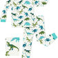 Babee Reshinee Bamboo Viscose Toddler Pajamas Boys Girls Kids Baby 2Pcs Long-Sleeve Pyjamas Set 2-3T Dinosaur Snug Fit Sleepwear