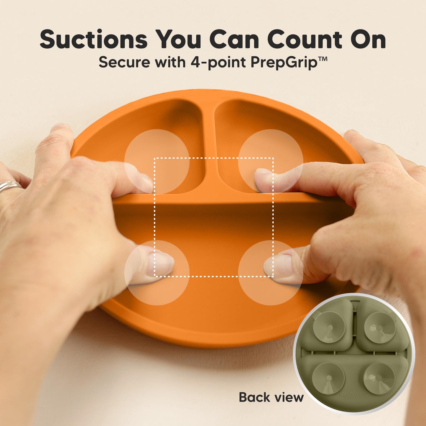 Keababies Suction Plates For Baby, Toddler - 3-Pack 100% Silicone Toddler Plates, Divided Baby Plates With Suction, Silicone Pla