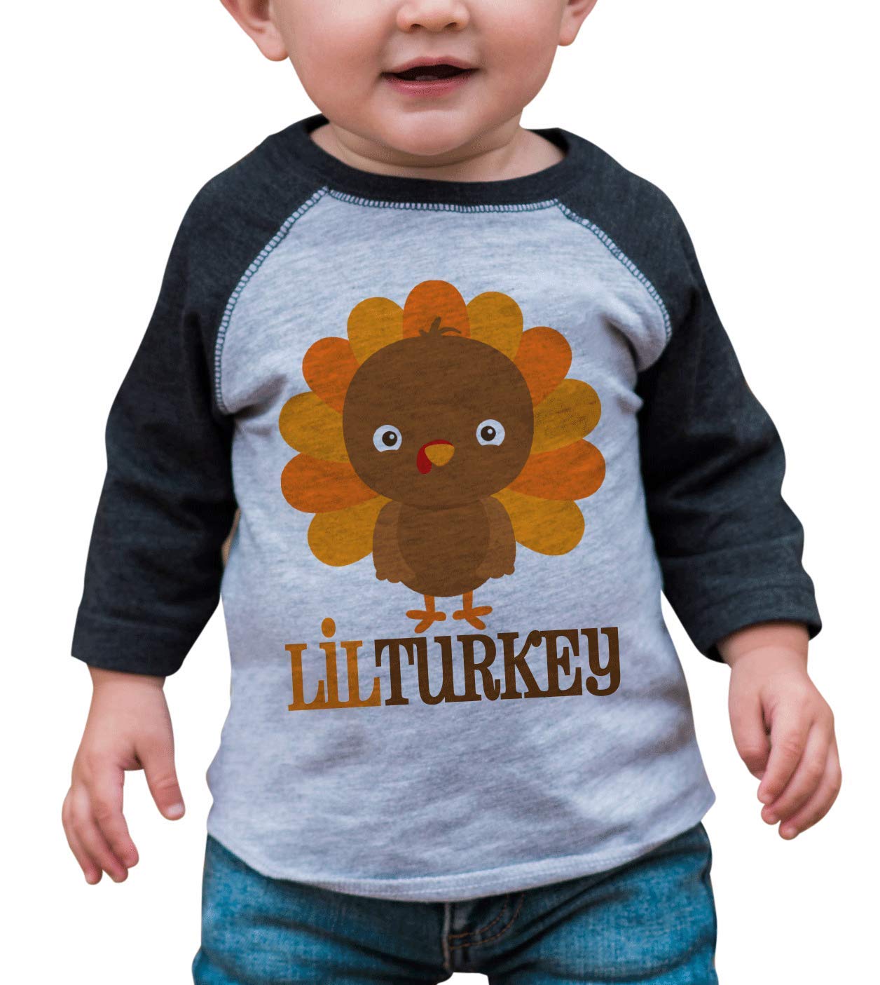 7 Ate 9 Apparel Baby Boy'S Little Turkey Thanksgiving 12 Months Grey Raglan – Cu WBBAPB07GZ4KMDG
