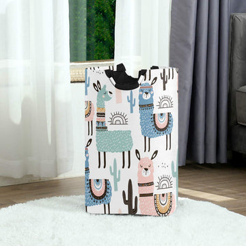 Qilmy Llama Laundry Basket Collapsible Large Clothes Hamper Nursery Storage Bin With Handle For Bedroom, Bathroom, Dorm, Kids Ro