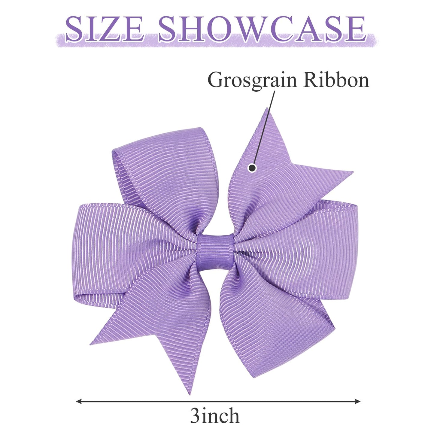 Choicbaby 3 Inches Hair Bows For Girls Purple Grosgrain Ribbon Pinwheel Hair Bows Clips Toddler Bows Hair Clips For Birthday Bab