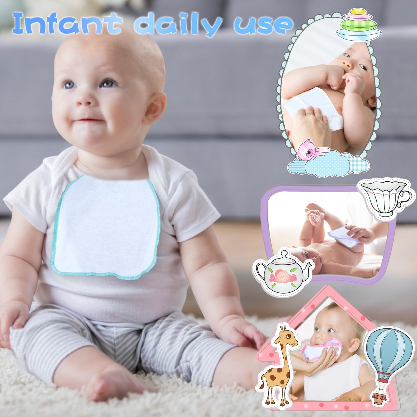 Vaipi 100 Pack Flannel Cloth Baby Wipes With Dispenser Reusable Baby Wipes Washable Natural Soft And Skin-Friendly Cloth Wipes R
