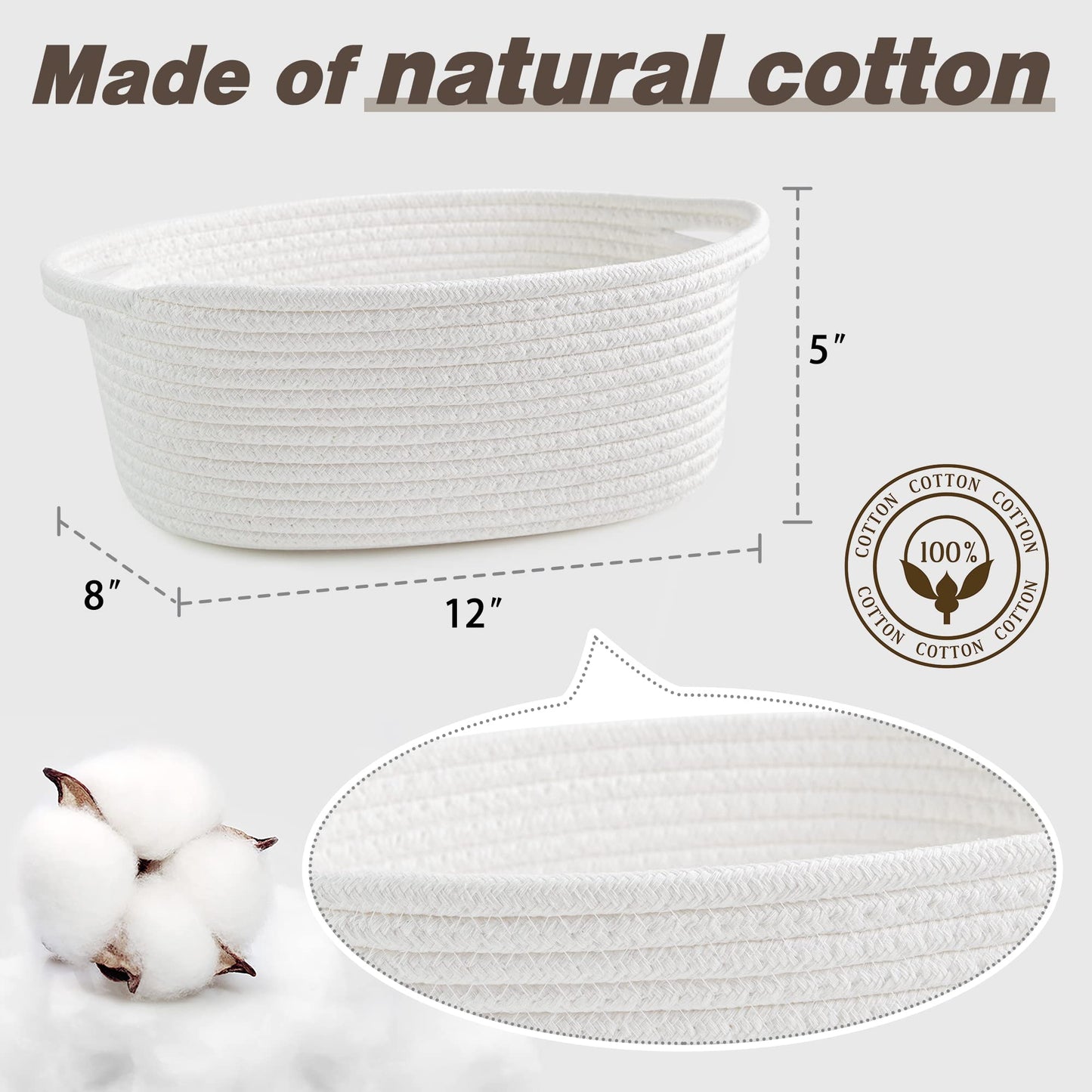 Pro Goleem Small Woven Basket With Gift Bags And Ribbons Durable Baskets For Fathers Day Gift Empty Small Rope Basket For Storag