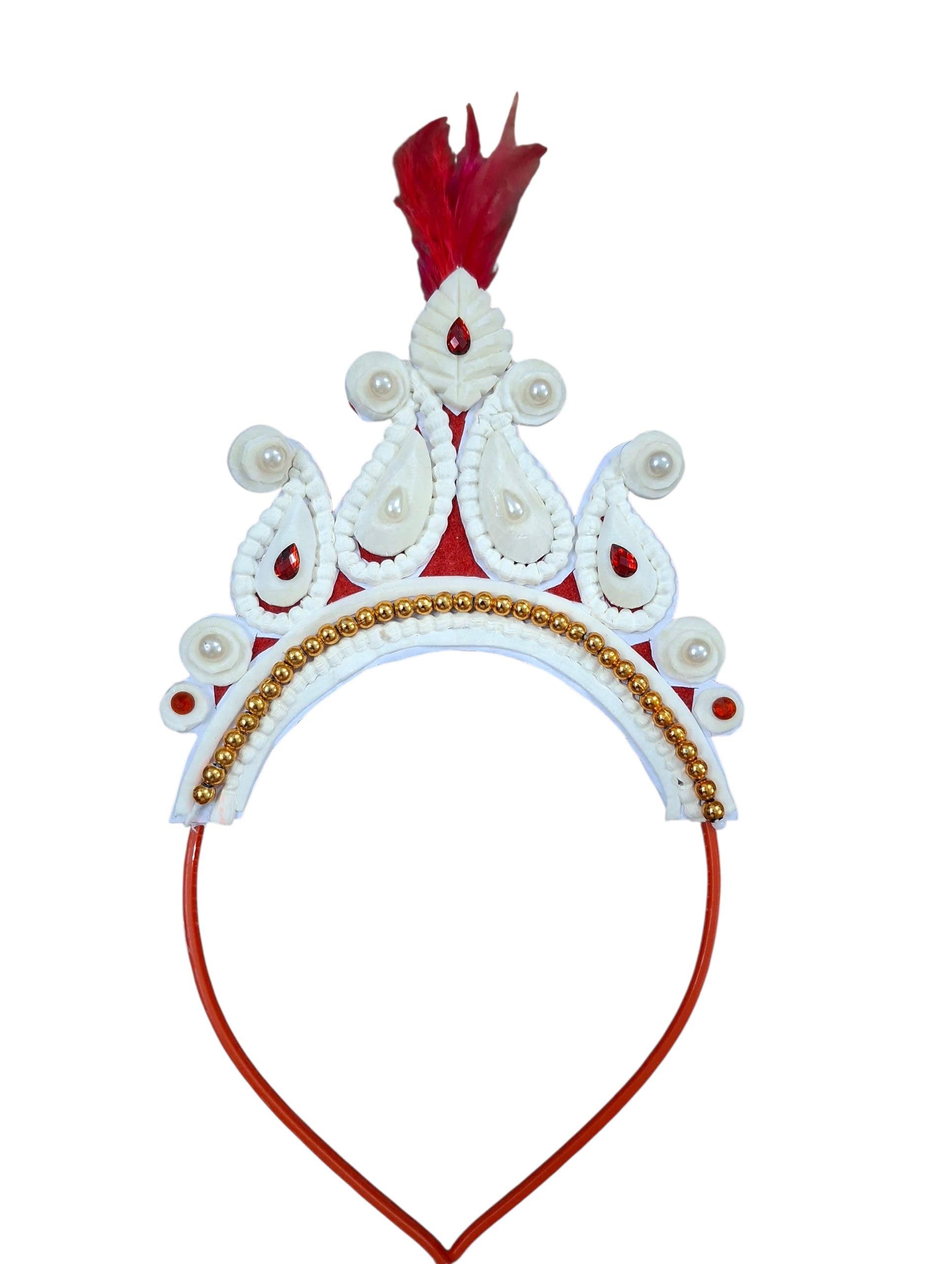 Bengcraft Baby Solar Mukut With Hair Band For Baby Boy And Girl Rice Ceremony Annaprashan | Traditional Bengali Crown Headband W