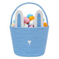CubesLand Blue Easter Baskets for Easter Eggs Hunt, Boys Easter Basket Lovely Bunny Basket Colorful Woven Basket First Easter Gi