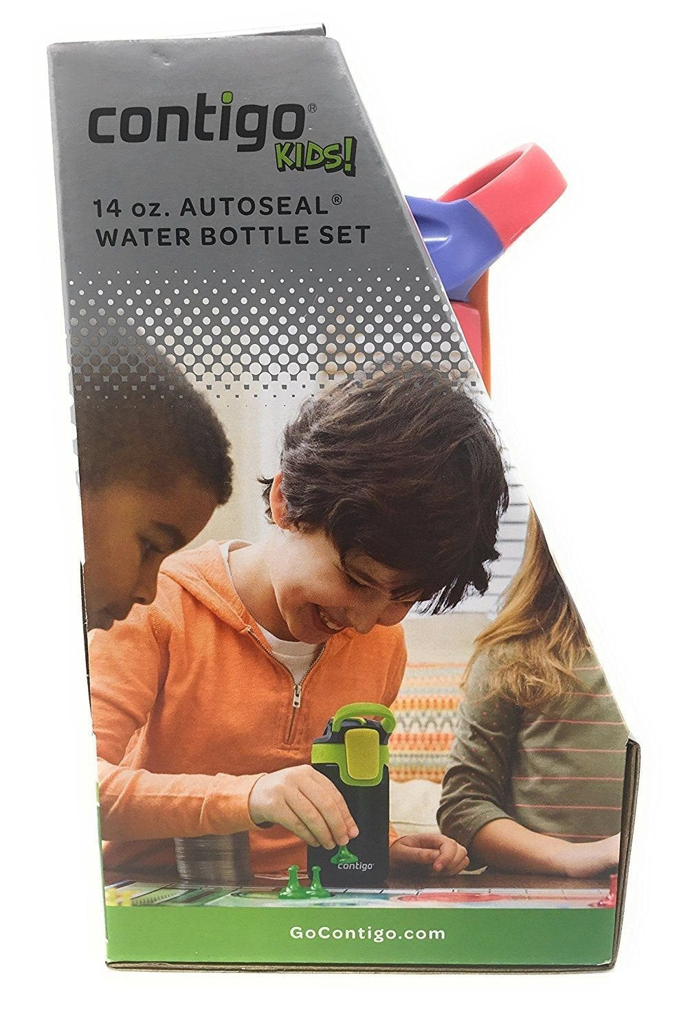 Contigo Kids Autoseal Gizmo Water Bottles, 14Oz (Nautical/School Boy/Granny Smith)