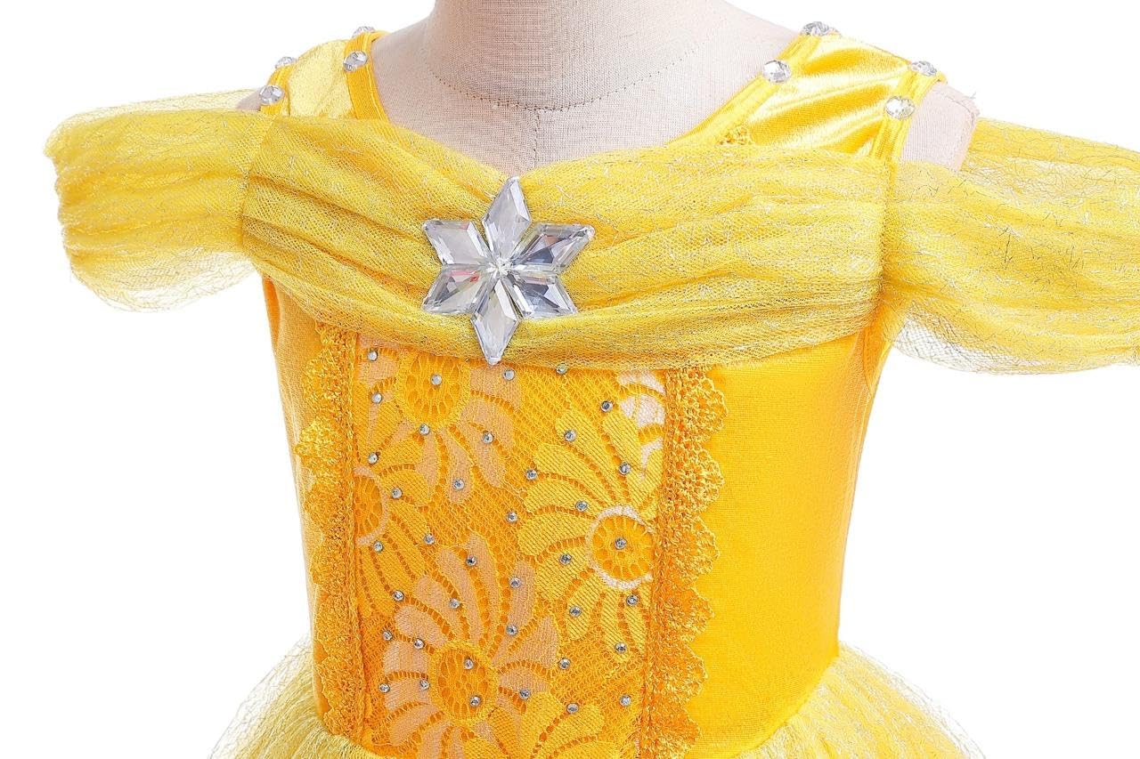 Dressy Daisy Girls' Princess Fancy Dress Up Costume Christmas Halloween Outfit Butterfly Size 5-6 Yellow