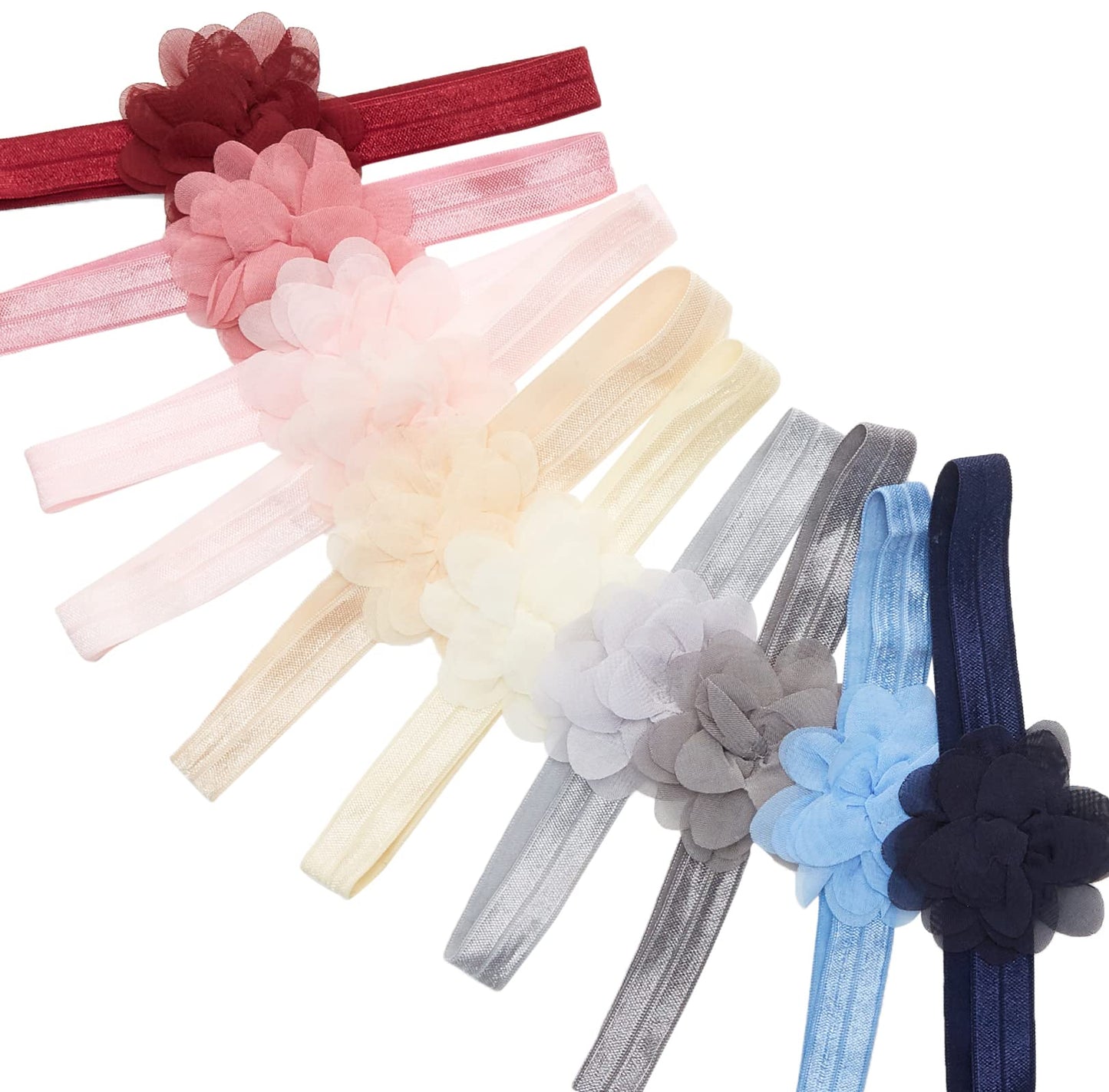 Hudson Baby Unisex Baby Cotton Synthetic Headband, Chiffon Cream Blush, 0-24 Month Us