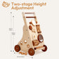 Woodtoe Wooden Baby Walker, Adjustable Speed Push Walker, Montessori Walker for Boys and Girls, Baby Activity Center, Sit to Sta