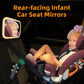Baby Car Mirror With Light, 3000Mah Rechargeable, Shatterproof, Adjustable Rear-Facing Infant Mirror For Car Seats, Wide View, 3