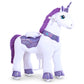 PonyCycle Ride on Unicorn for Kids 4-8 with Brake, Unicorn Gifts for Girls (35.4 Height/Size 4) Plush Interactive Riding Rocking