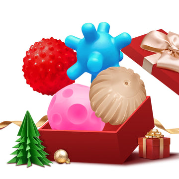 ROHSCE Soft Spiky Sensory Balls - No Hole Wheat Straw Soft Toys for Toddlers 1-3 Multicolor Bath Gifts Montessori Toys Baby Ball