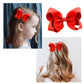 6 Pcs 4.5' Solid Color Grosgrain Ribbon Hair Accessories - Alligator Clips Bows For Toddlers And Girls (Red)