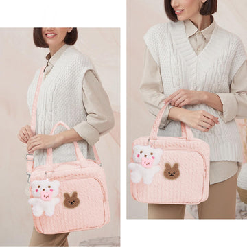 Lushandy Baby Diaper Bag Tote, Mommy Bag Cute Baby Nappy Bag Crossbody Travel Diaper Tote Multifunction Baby Storage Bag