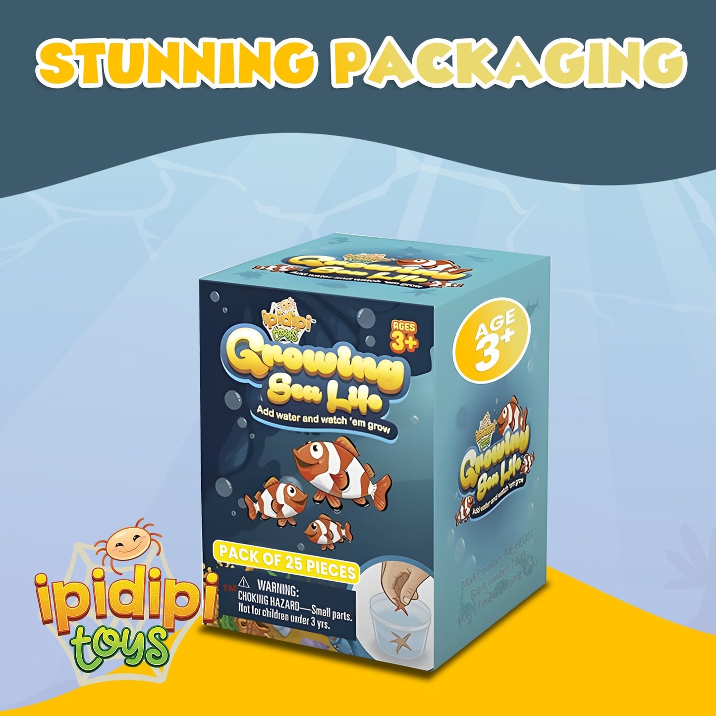 IPIDIPI TOYS Growing Sea Animals - Under the Sea Party Favors & Stocking Stuffers for Kids - Growing Water Animals for Children
