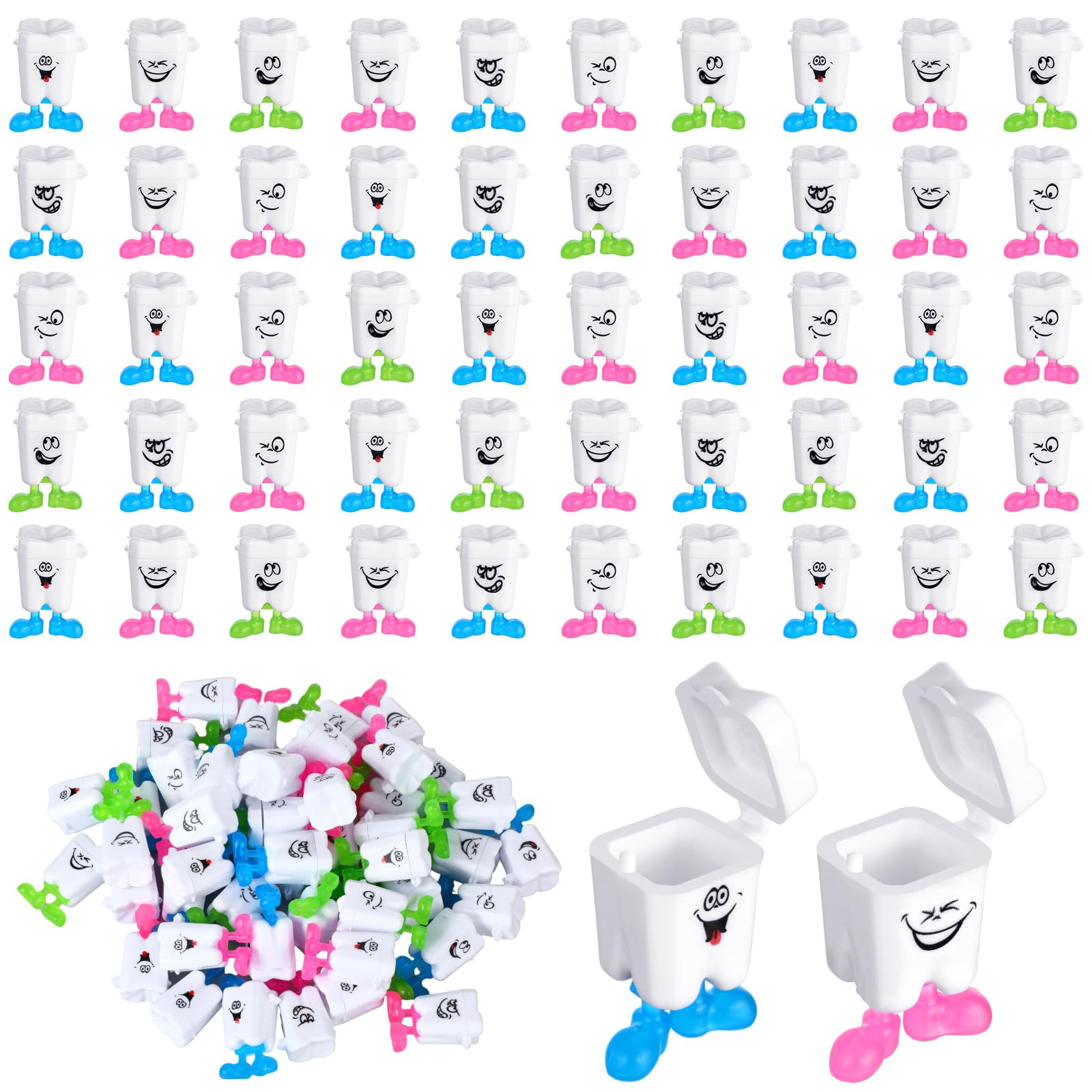 Chuangdi 60 Pcs Teeth Storage Box Lovely Baby Milk Tooth Organizer Container Teeth Saver Save Box Case Gift For Kids Lost Teeth
