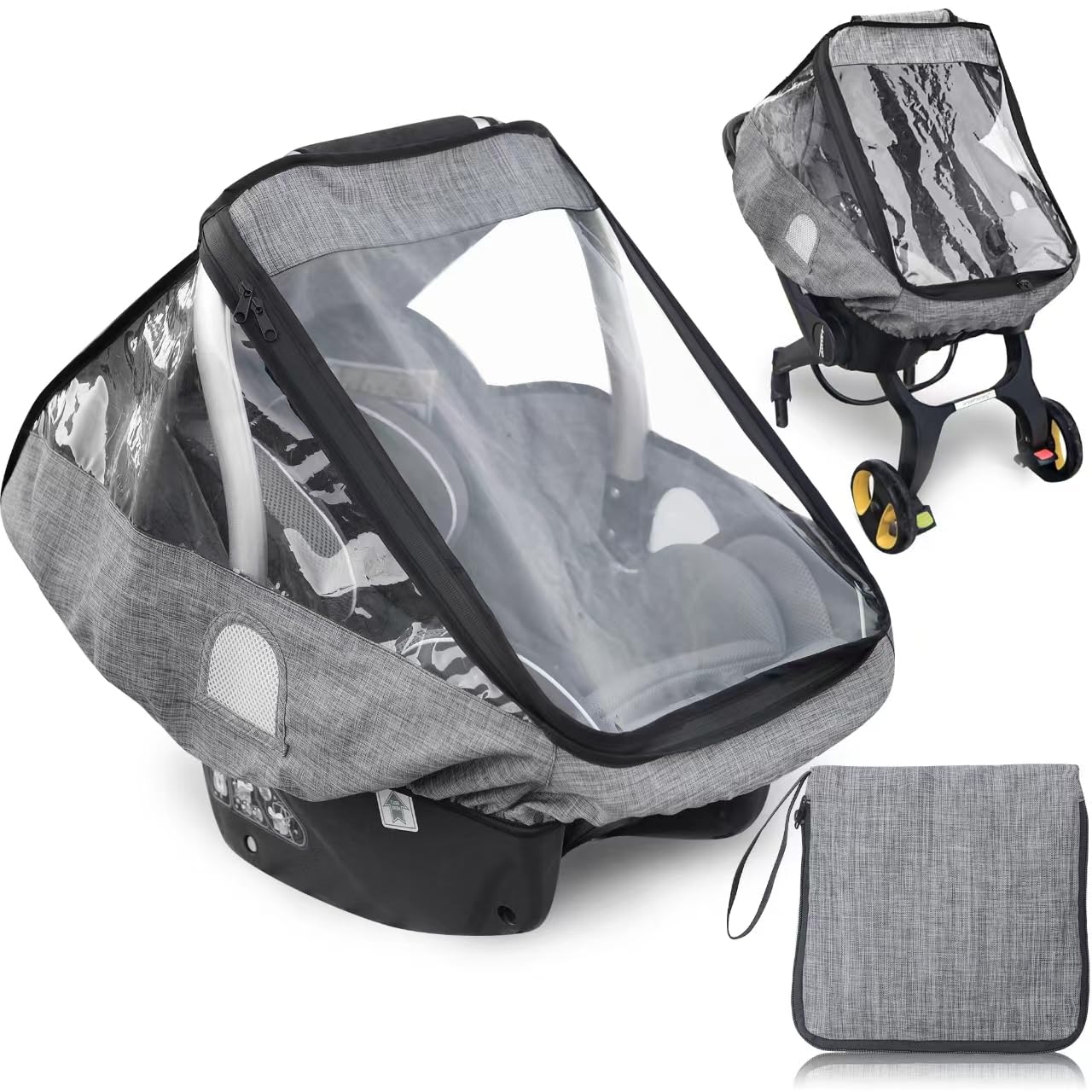 Car Seat Rain Cover,Infant Car Seat Weather Shield,Waterproof,Windproof Protection,Protect From Dust Snow,Rain Cover Features Qu