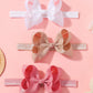 Jollybows Baby Girls Headbands, 3 Pcs 4In Grosgrain Ribbon Hair Bows - White, Cream, Pink, For Baby Girls Infants Toddler Kids T