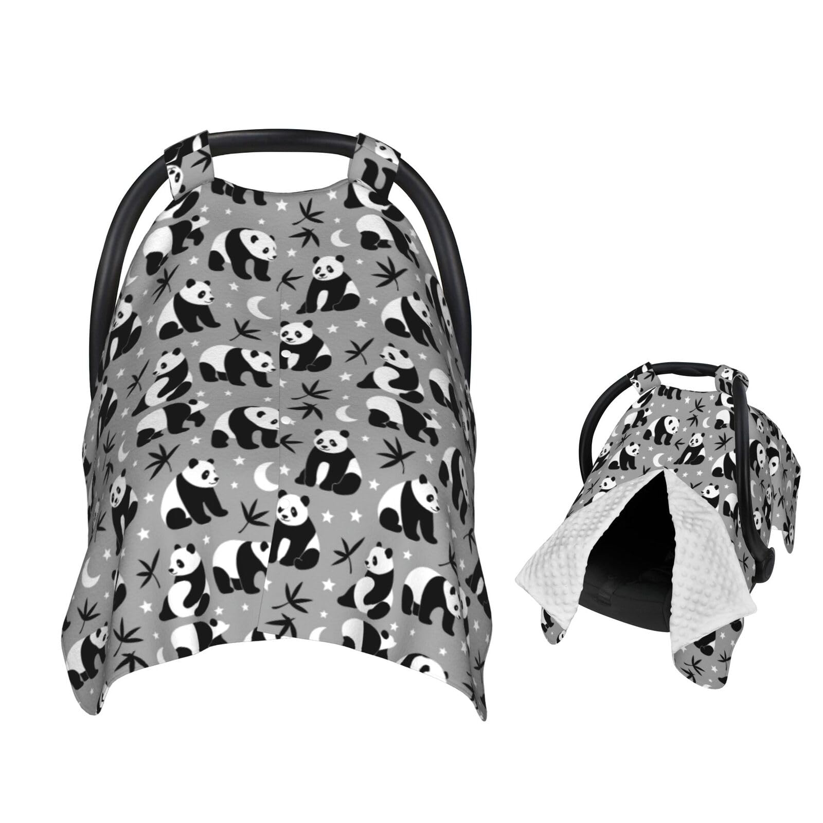 Muishi Panda with Leaves Baby Car Seat Canopy Nursing Cover for Newborn Car Seat Breastfeeding Covers Blanket Newborn Shower Gif