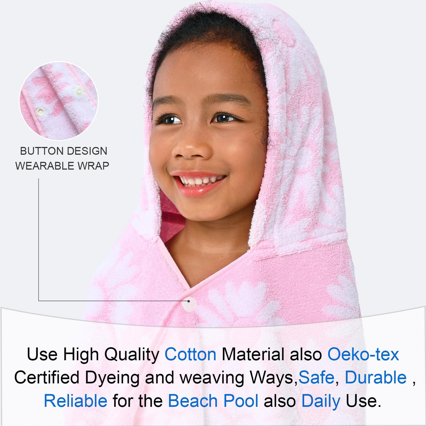 Hooded Bath Towels For Kids (3-10Years) - Soft, Absorbent Turkish Cotton Thick Pool Towels With Hood For Toddler,Perfect For Bat