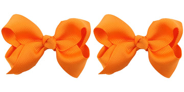 Zoonai 3 Inch Baby Girl Hair Bows Boutique Hair Clip Teens Toddlers Hairpin Headwear - Set Of 2 (Orange)