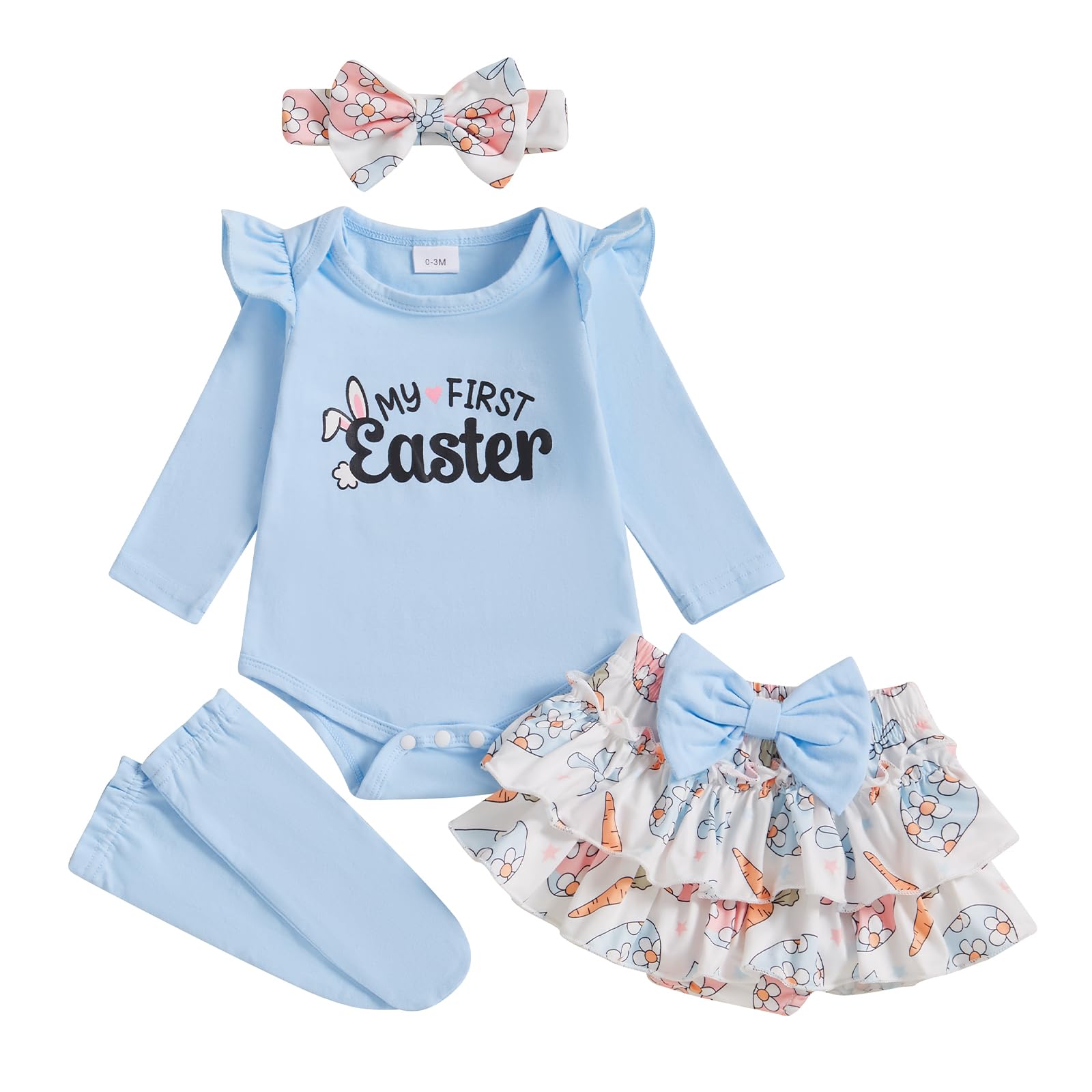 Beqeuewll Newborn Baby Girl Easter Outfit Bunny Clothes Long Sleeve Ro – Cutebab WBBAPB0DQ51CZFV