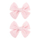 YanJie 2PCS Lace Hair Bow Clips 4 Light Pink Alligator Barrettes Bows with Rhinestone Baby Girl Hair Accessories for Infant Todd
