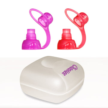 Choomee Softsip Food Pouch Tops  Red Purple + White Travel Case  Prevent Spills And Protect Childs Mouth