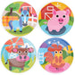 French Bull 4Pc Kids Feeding Melamine Tableware Flatware Bpa Free Dishwasher Safe, Durable, 4 Count (Pack Of 1) Plate Set (Farm)