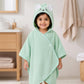 Parish Handlooms Kids Hooded Bath Poncho Towel, Mouse Design, Mint Green