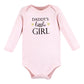 Hudson Baby Unisex Baby Cotton Long-Sleeve Bodysuits, Girl Daddy, Preemie