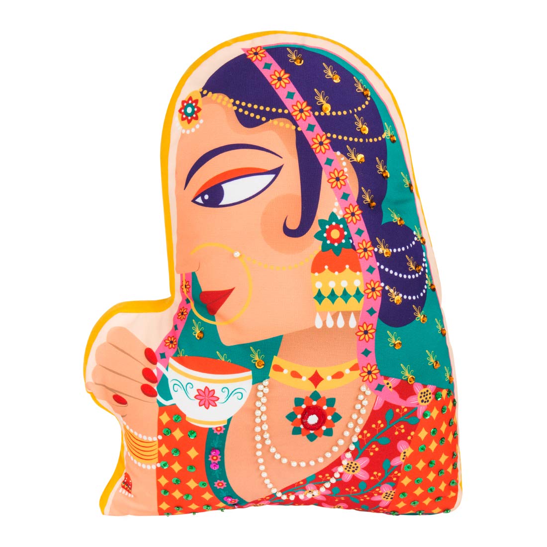 Chumbak Royal Rani Shape Cushion, Pack Of 1