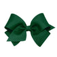 Wee Ones Girls' Classic Grosgrain Hair Bow With Plain Wrap Center On A Weestay Hair Clip, Handmade, Small Sized Bow, Forest Gree