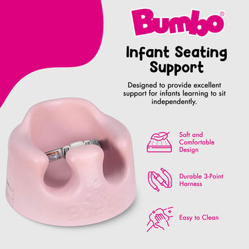 Bumbo Infant Floor Seat Baby Sit Up Chair, Baby Sitting Support For 3-12 Months With 3 Point Adjustable Safety Strap Harness & R