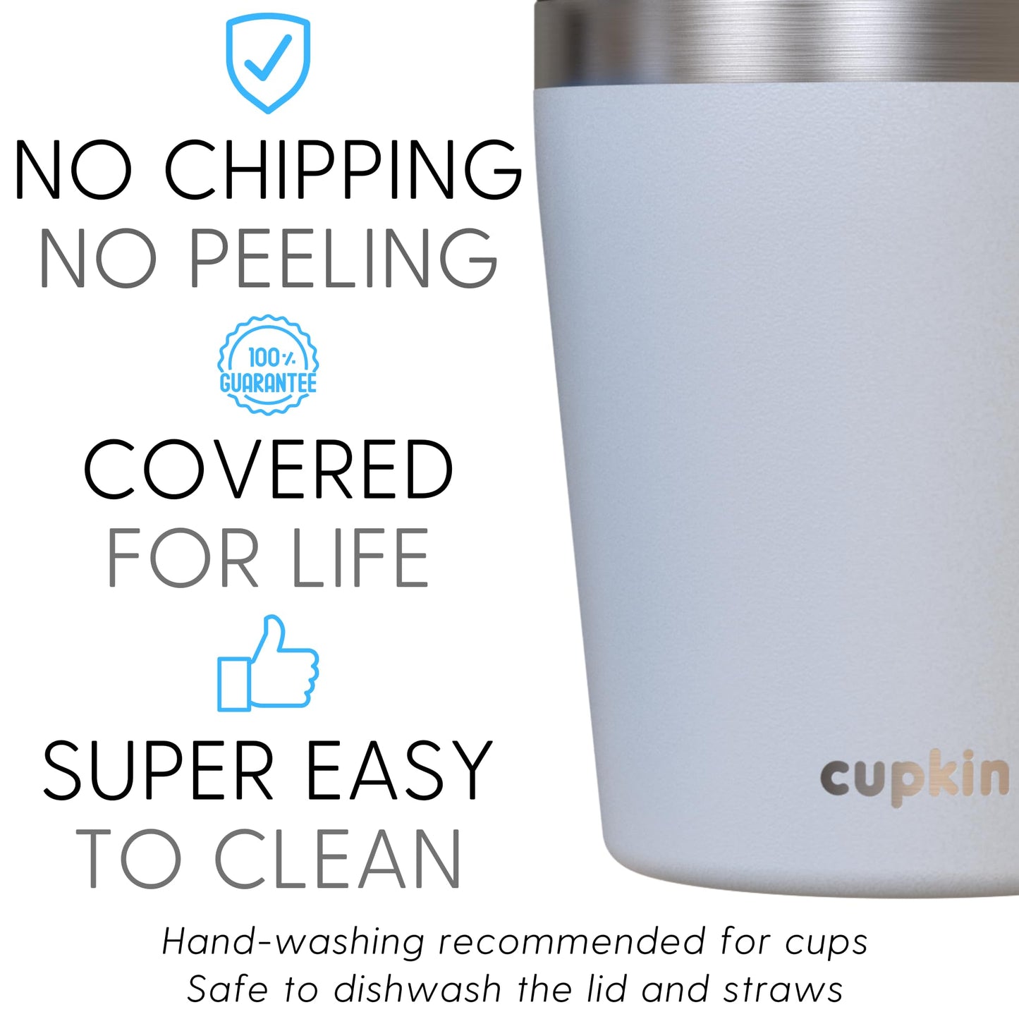 Cupkin Stackable Stainless Steel Kids Cup Smoothie Tumbler, Powder Coated Insulated Tumblers, Bpa Free Lid And Silicone Straw 8
