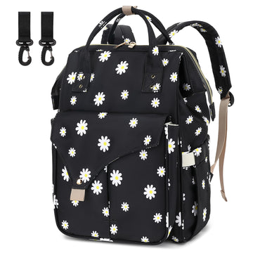 Daisy Diaper Bag Backpack for Baby Girls Boys, Large Capacity Multifunction Waterproof Maternity Mom Nappy Bags with Stroller St
