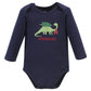 Hudson Baby Unisex Baby Cotton Long-Sleeve Bodysuits, Christmasaurus, 0-3 Months