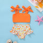 Younger Tree Toddler Girls Two Pieces Swimsuit Color Block Stripe Swimwear Summer Beach Bathing Suit 18M-5T(Yellow#Flower 2-3T)