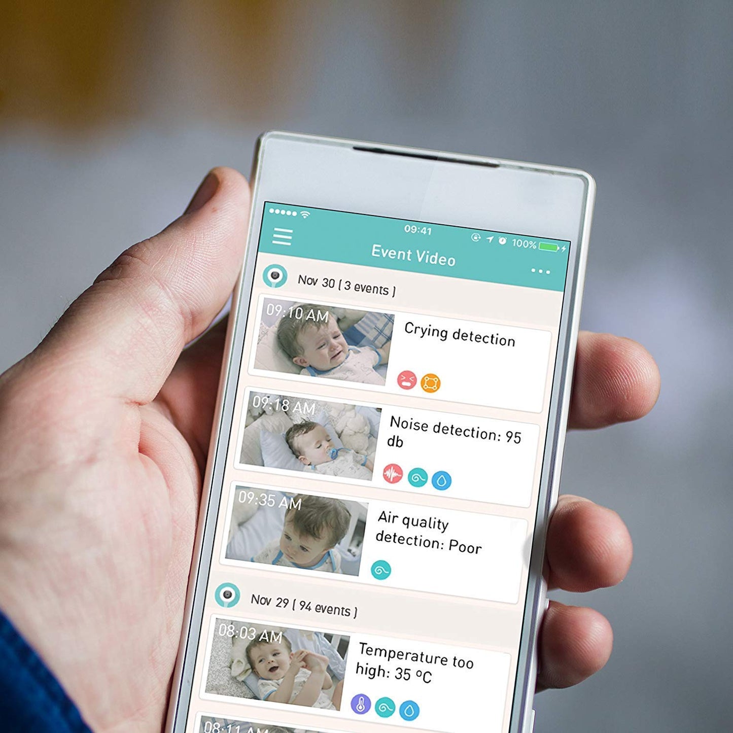 Lollipop Baby Camera With True Crying Detection, Smart Baby Monitor With Camera And Audio With Two Way Talk Back. An Ideal Gift
