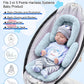 Kaseeous Infant Insert Compatible with Mamaroo Swing & Graco Swing, Thickened Baby Car Seat Head Support with Shoulder Covers, B