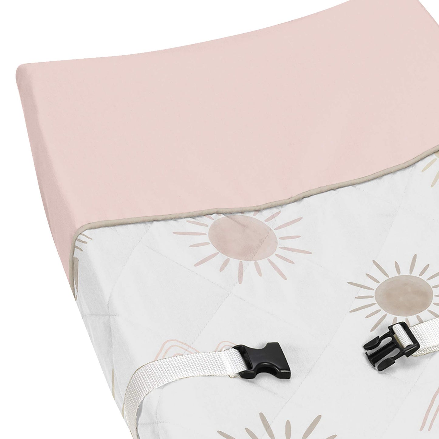 Sweet Jojo Designs Boho Desert Sun Girl Baby Nursery Changing Pad Cover - Blush Pink Mauve Gold Taupe Bohemian Watercolor Mounta