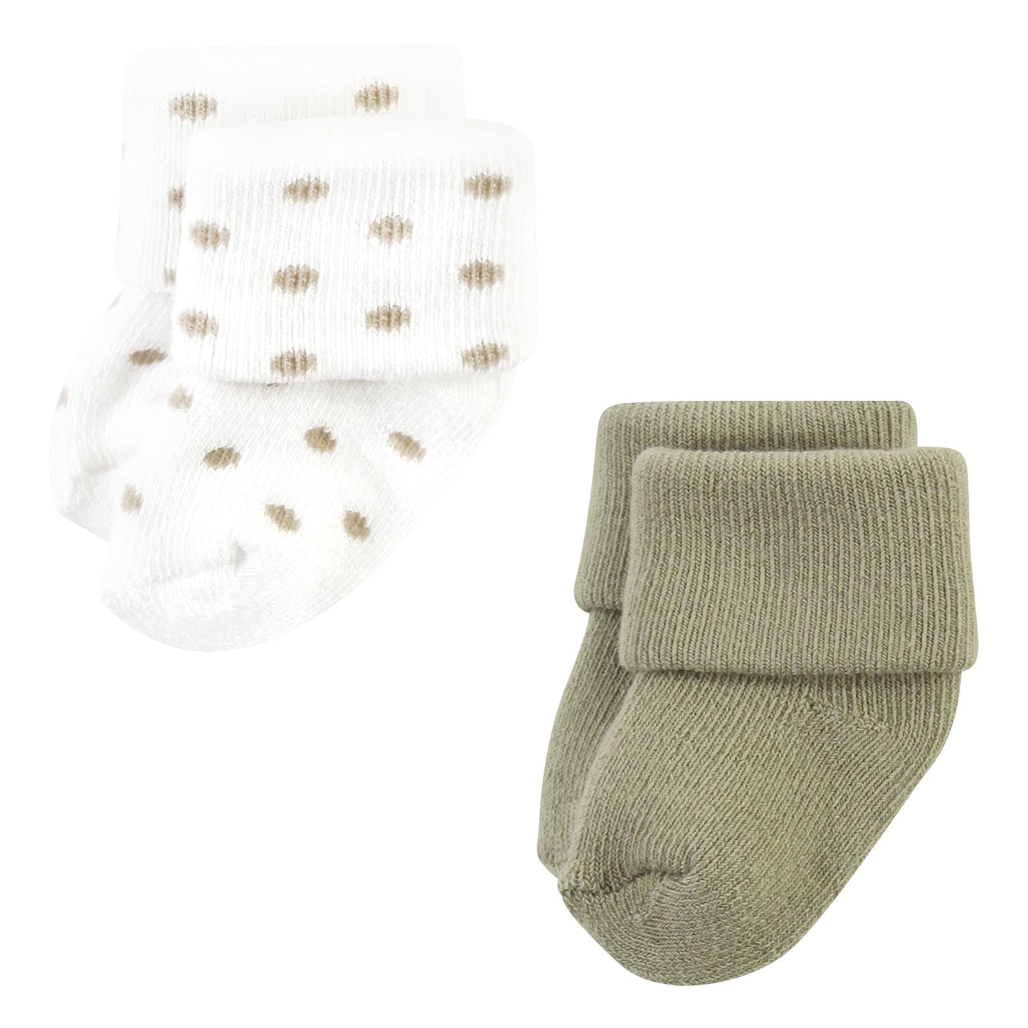 Hudson Baby Unisex Baby Cotton Rich Newborn And Terry Socks, Mauve Sage Dot, 6-12 Months