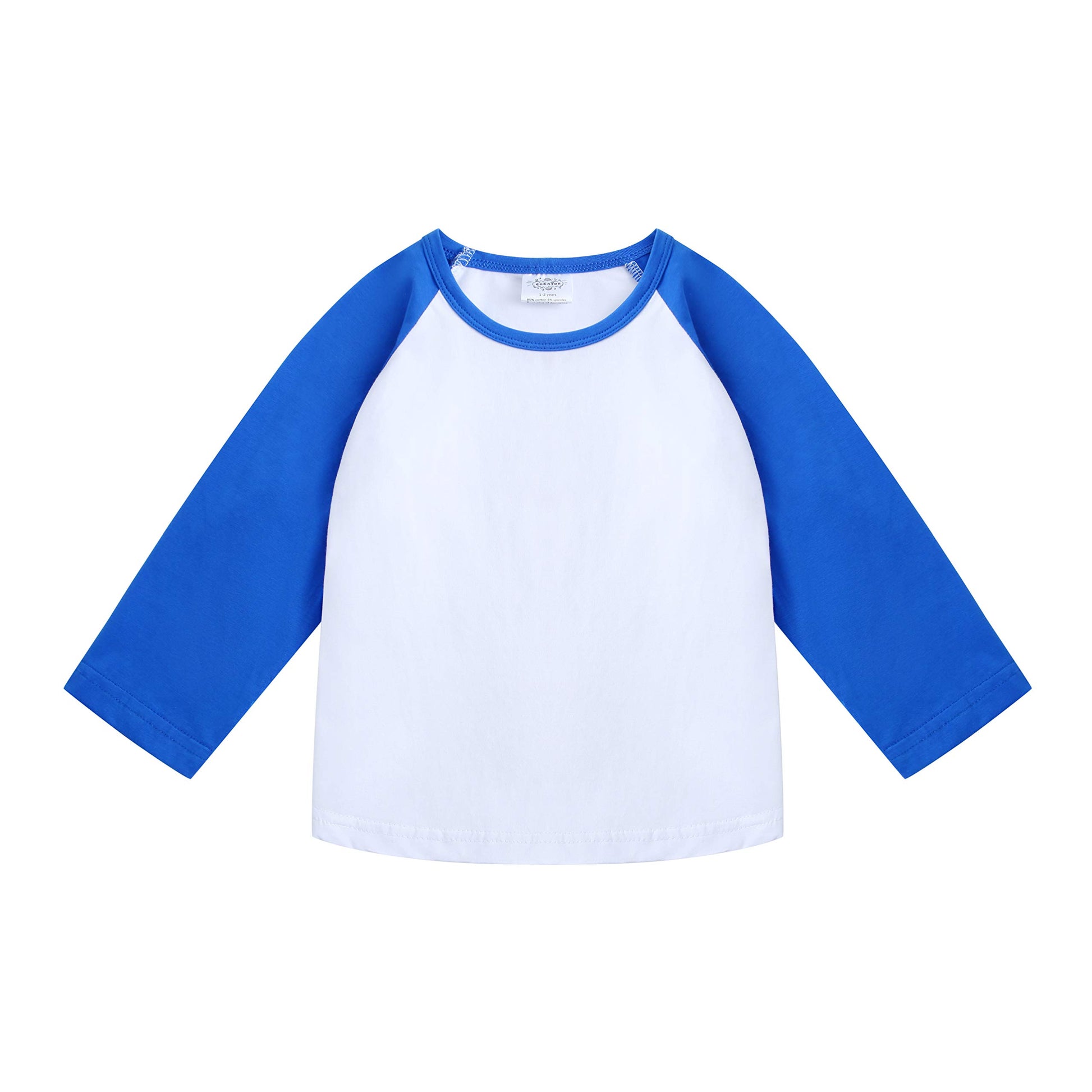 Creator Toddler Baby Girls Boys Long Sleeve Shirts Raglan Shirt Baseball Tee Cotton T-Shirt (Deep Blue, 3 Years)