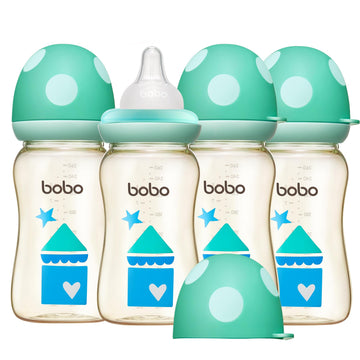 Yohkoh Ppsu Baby Bottle Wide Neck, Newborn Anti-Colic Baby Bottle With Natural Response Nipple, Streamlined Body, Easy To Clean