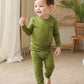 Vaenait Baby Kids Long Sleeve Sleepwear Pajamas 2Pcs Set Modal Olive M