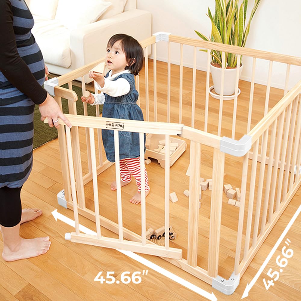Harppa Baby Gate Playpen Baby Fence For Babies And Toddlers Play Yards For Play Area (56X56X24 Inches)