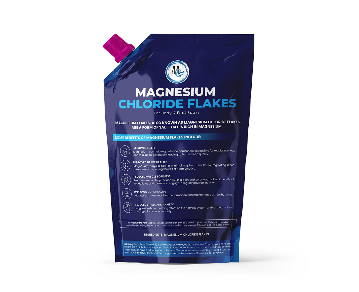 Dead Sea Magnesium Flakes Bath Salts - Superior Alternative To Epsom Salt - Premium Mineral Supplements For Muscle Relief, Aches