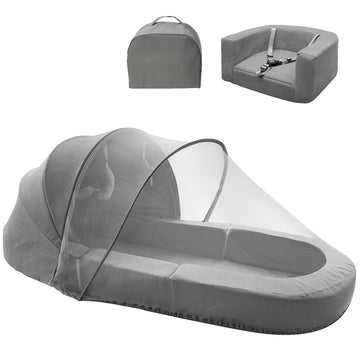 Cutebeams 4-In-1 Portable Baby Travel Bed And Sofa, Baby Bassinet/Travel Pod Infant Co-Sleeper Bed With 2-In-1 Mosquito And Cano